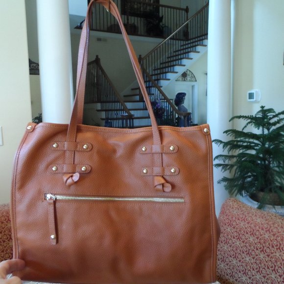 LAGGO Bags New Laggo Saddle Brown Pebbled Leather Shoulder Bag